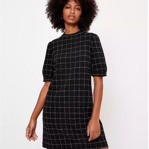 Elegant Black Checkered Dress